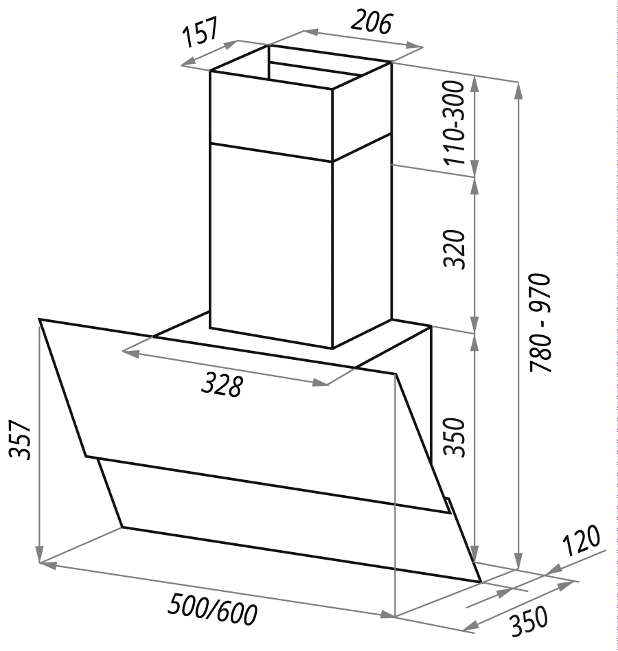 Maunfeld LONDON 60 Black Glass B.2