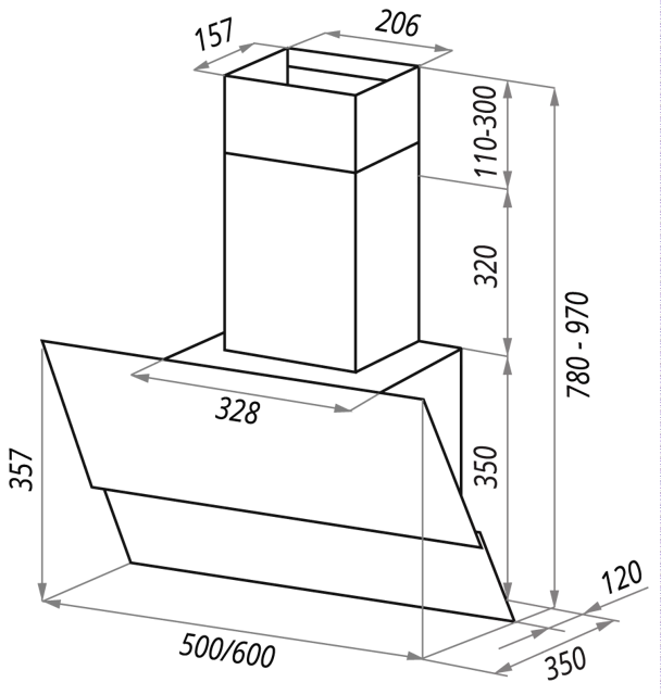 Maunfeld LONDON 60 Black Glass B.2