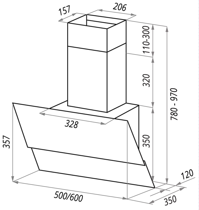 Maunfeld LONDON 60 Black Glass B.2