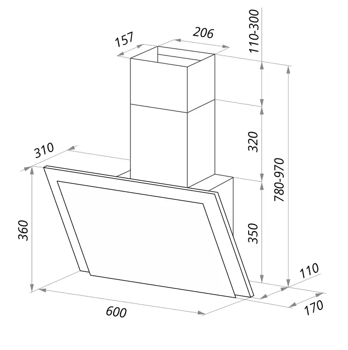Maunfeld TOWER TOUCH 60 White Glass Black.1