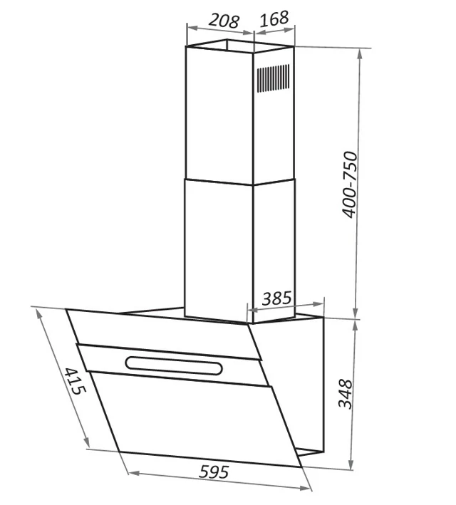 Maunfeld MOON 60 Glass Black Inox Insert.7
