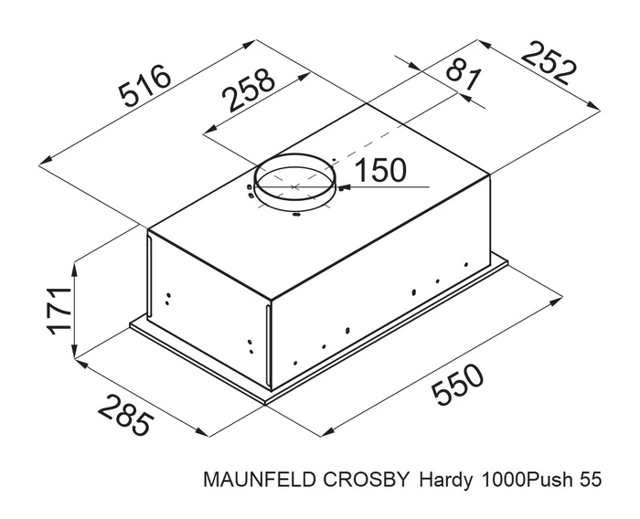 Maunfeld CROSBY Hardy 1000Push Black.8