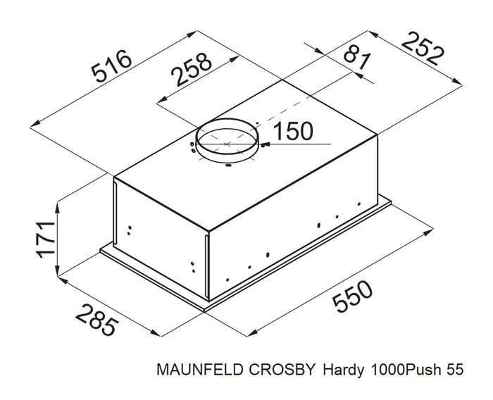 Maunfeld Crosby Hardy 1000 Push Inox.9