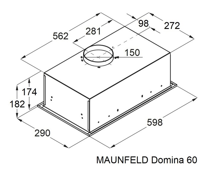 Схема встраивания Maunfeld Domina 60 White