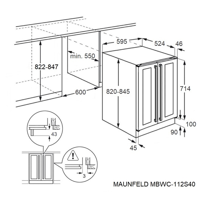 Схема встраивания Maunfeld MBWC-112S40
