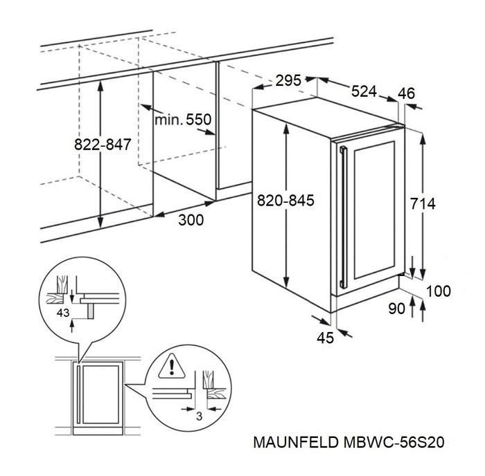 Схема встраивания Maunfeld MBWC-56S20