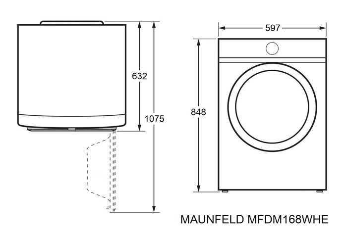 Схема встраивания Maunfeld MFDM168WHE