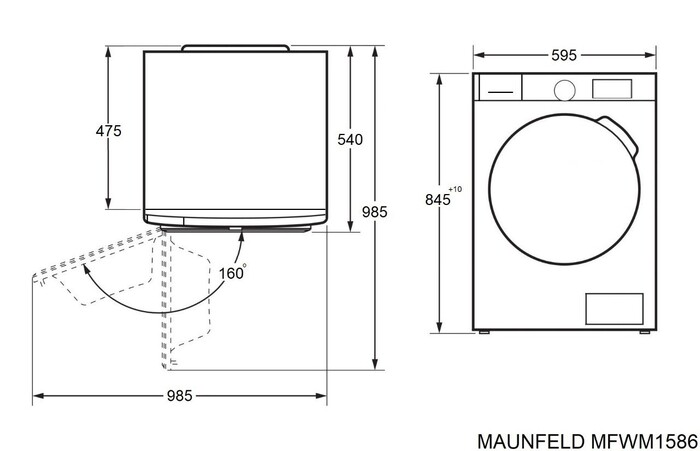 Схема встраивания Maunfeld MFWM1586WHS