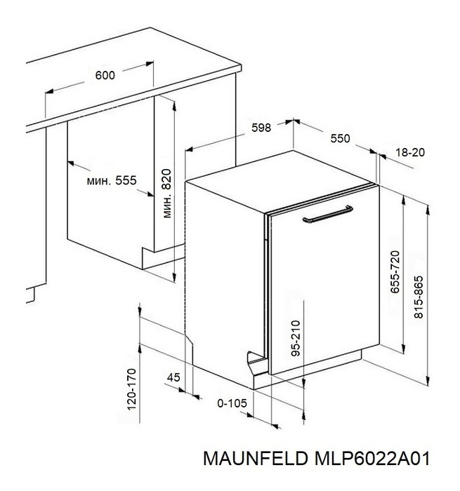Схема встраивания Maunfeld MLP6022A01