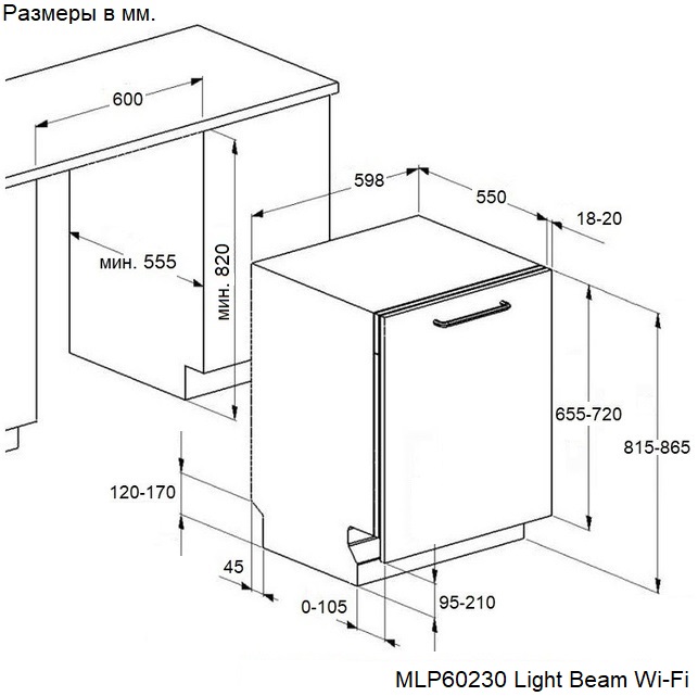 Схема встраивания Maunfeld MLP60230 Light Beam Wi-Fi