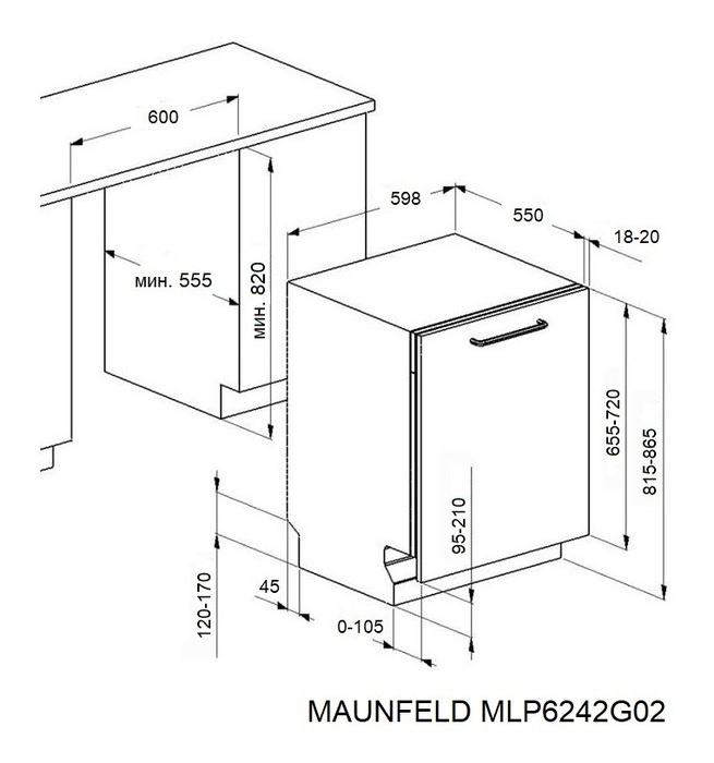 Схема встраивания Maunfeld MLP6242G02