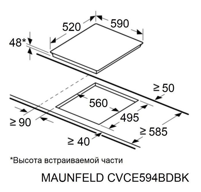 Схема встраивания Maunfeld CVCE594BDBK