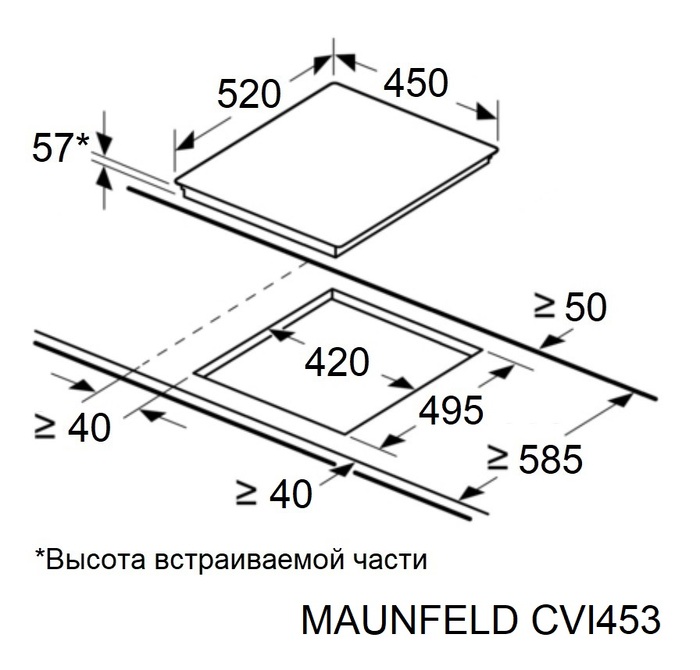 Схема встраивания Maunfeld CVI453BK