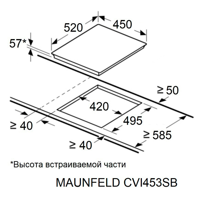 Схема встраивания Maunfeld CVI453SBBG