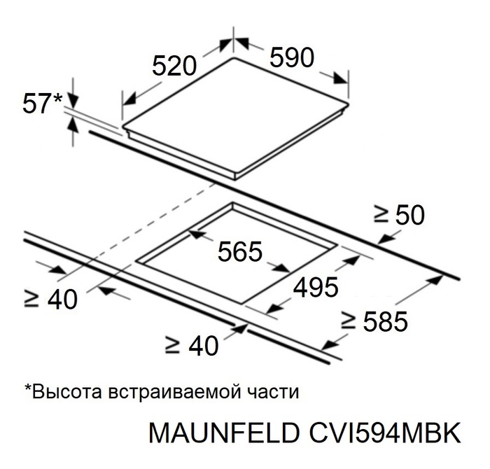 Схема встраивания Maunfeld CVI594MBK2