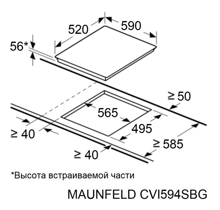 Схема встраивания Maunfeld CVI594SBG