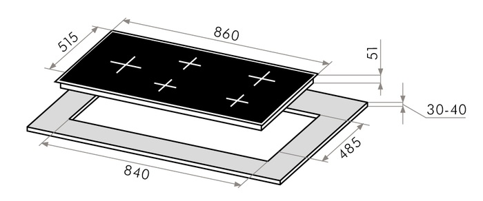 Схема встраивания Maunfeld EGHS.95.33CS/G