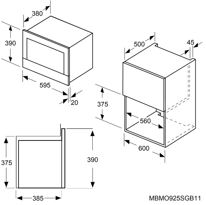 Схема встраивания Maunfeld MBMO925SGB11