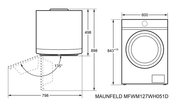 Схема встраивания Maunfeld MFWM127WH051D