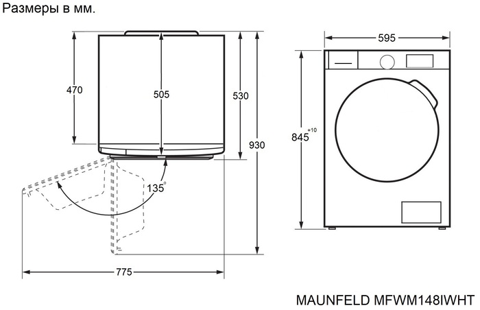 Схема встраивания Maunfeld MFWM148IWHT
