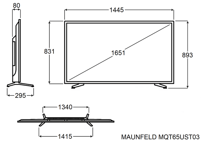 Схема встраивания Maunfeld MQT65UST03