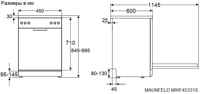 Схема встраивания Maunfeld MWF45331S