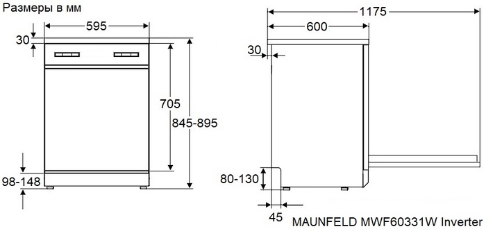 Схема встраивания Maunfeld MWF60331W Inverter