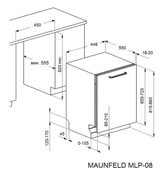 Схема встраивания Maunfeld MLP-08I Light Beam