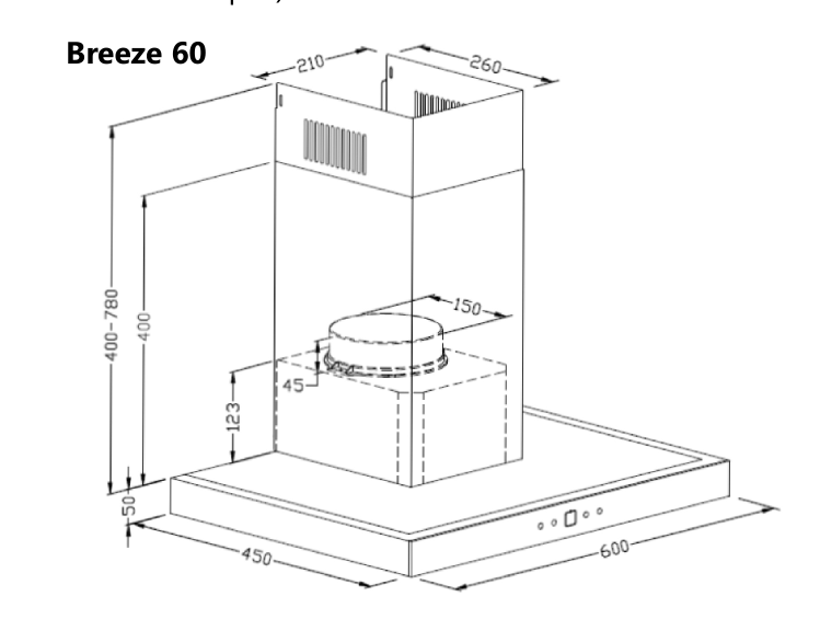 Схема встраивания Maunfeld Breeze 60 Inox
